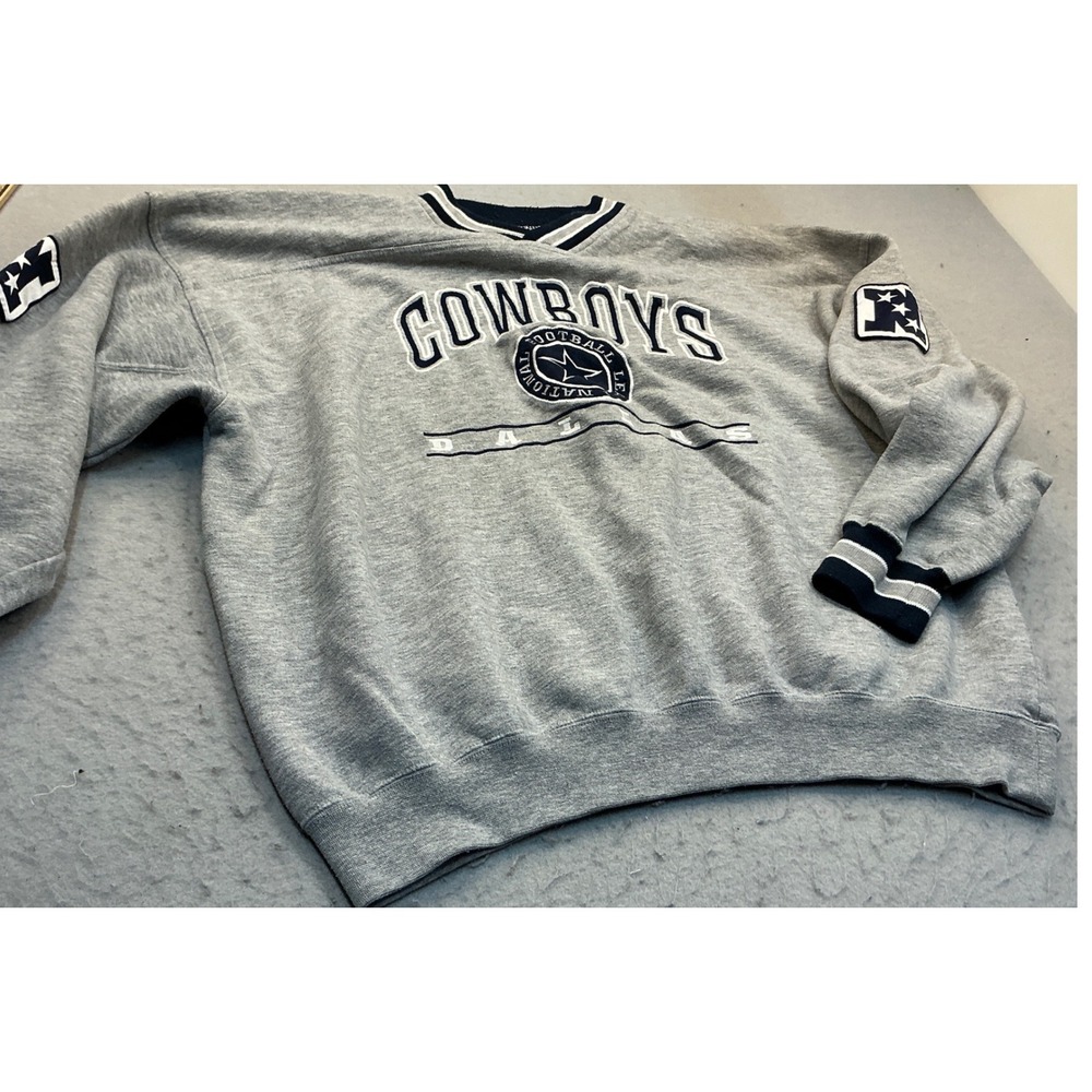 Lee Sport Vintage Dallas Cowboys Sweatshirt Embroidered Star XL Gray 90s NFL